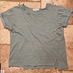 Double Zero Light Teal/Seafoam Grey Striped Shirt